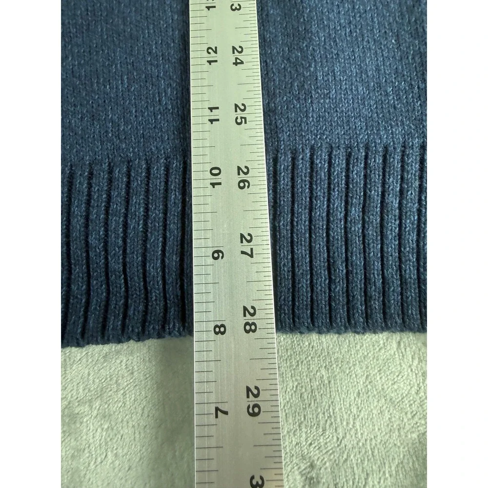 Chaps Mens XL Navy Blue Cotton Mock Neck Sweater Elbow Patches NWT 638K27